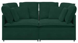 Sofa moduÅowa z poduszkami aksamitna ciemnozielona