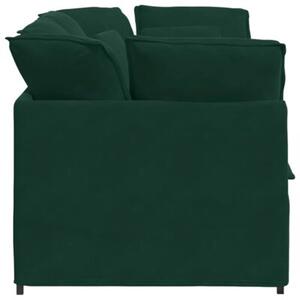 Sofa moduÅowa z poduszkami aksamitna ciemnozielona