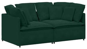 Sofa moduÅowa z poduszkami aksamitna ciemnozielona