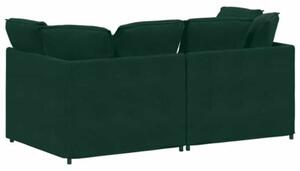 Sofa moduÅowa z poduszkami aksamitna ciemnozielona