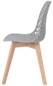 Nowoczesne ażurowe krzesło do jadalni NICEA - szare