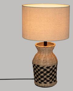 Lampa z abażurem Hiacynt, podstawa z plecionki, 49 cm