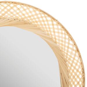 Okrągłe lustro w bambusowej ramie Liby, Ø 70 cm