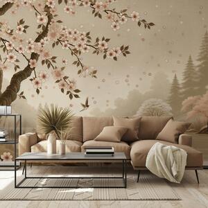 Fototapeta - Sakura nad rzeką (196x136 cm)