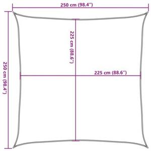 Żagiel przeciwsłoneczny, 160 g/m², terakotowy, 2,5x2,5 m, hdpe