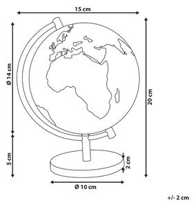Globus dekoracyjny ozdobny czarny materiał syntetyczny średnica 15 cm Cook Beliani
