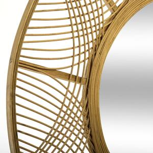 Lustro boho w bambusowej ramie INA, Ø 89 cm
