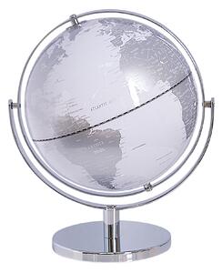 Nowoczesny dekoracyjny globus kula ziemska ø 22 cm srebrny biały Drake Beliani