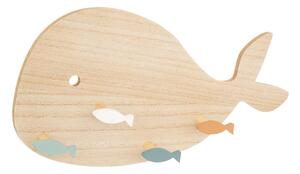 Wieszak Wieloryb z kolorowymi haczykami w kształcie rybek, 40 cm