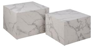 Białe stoliki w dekorze marmuru zestaw 2 szt. 58x58 cm Dice – Actona