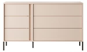Pojemna komoda z szufladami 138 cm w kolorze beżu Dalia