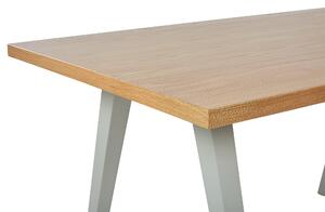 Stół o jadalni 150x90 cm drewniane nogi blat fornir jasne drewna/szary Lenister Beliani