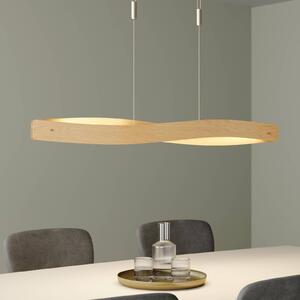 Lampa wisząca Lian Quitani, możliwość ściemniania, jasne drewno, salon / jadalnia, drewno, design