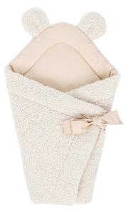 Kremowy rożek niemowlęcy z materiału sherpa 35x65 cm – Meowbaby