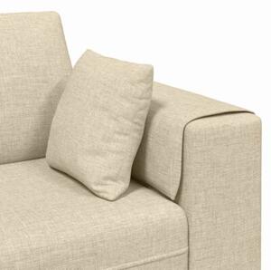 Sofa 4-osobowa kremowa z oddychajÄ cej tkaniny i poduszkami sprÄÅ¼ynowymi