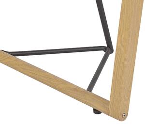 Stół do jadalni szklany blat metalowe nogi jasne drewno prostokątny Tacoma Beliani