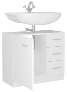 Szafka pod umywalkę, biała 63x30x54 cm, materiał drewnopochodny