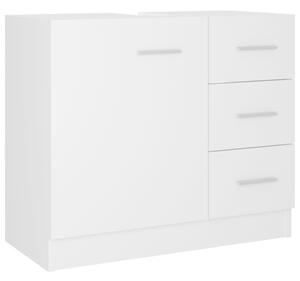 Szafka pod umywalkę, biała 63x30x54 cm, materiał drewnopochodny