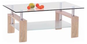 Halmar Stolik kawowy 55x110 cm przezroczysty/dąb sonoma HA0122