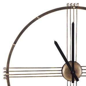 Minimalistyczny zegar ścienny żelazny okrągły Ø 64 cm bez cyfr złoty Ascona Beliani