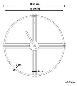 Minimalistyczny zegar ścienny żelazny okrągły Ø 64 cm bez cyfr złoty Ascona Beliani