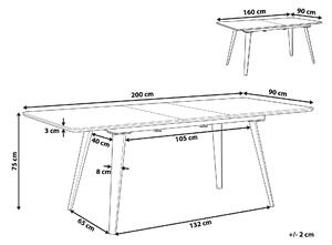 Nowoczesny stół do jadalni rozkładany 180/ 200x90cm MDF żelazo czarny Irvington Beliani