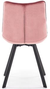 Tapicerowane krzesło K332 czarne nogi i pikowania - różowy