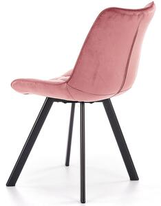 Tapicerowane krzesło K332 czarne nogi i pikowania - różowy