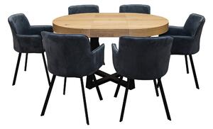 ZESTAW MEBLI : Designerski Stół SJ971, rozkładany 100/100 cm + wkładka + 4 krzesła KW101 .Styl LOFT