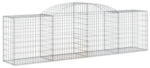 Kosze gabionowe, 2 szt., 300x50x80/100 cm, galwanizowane żelazo