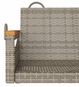 Ławka bujana, szara, 109x62x40 cm, polirattan