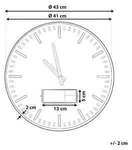 Retro zegar ścienny okrągły ø 43 cm analogowy cyfrowy brązowy złoty Brugg Beliani