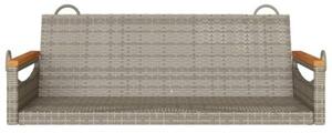 Ławka bujana, szara, 109x62x40 cm, polirattan