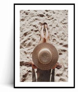 Plakat SUMMER VIBES ONLY Kobieta na piasku