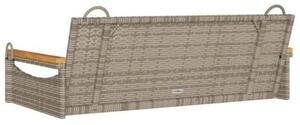 Ławka bujana, szara, 109x62x40 cm, polirattan
