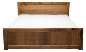 Drewniane łóżko LEONI 160×200 cm dębowe PANELE loft
