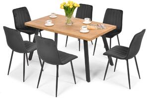 Zestaw do jadalni 6-osobowy stół ESSEN i krzesła SOFIA - czarny