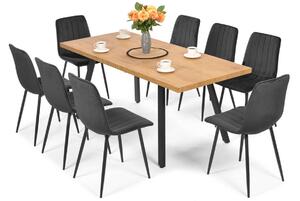 Zestaw do jadalni 8-osobowy stół ESSEN i krzesła SOFIA - czarny