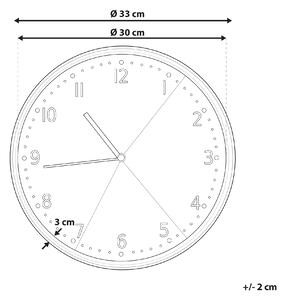 Retro zegar ścienny szkło metal MDF okrągły ø 33 cm szary czarny Davos Beliani