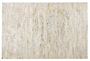 Dywan patchworkowy beżowo-złoty 160 x 230 cm skóra bydlęca Tokul Beliani