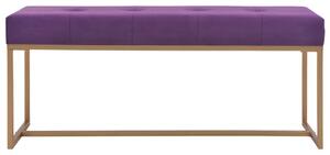 Ławka, 120 cm, fioletowa, aksamitna