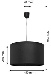 Lampa wisząca pojedyncza ALBA czarna XL (Kopia)