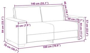 Sofa biaÅy 180 x 78 x 84 cm tkanina