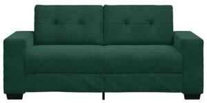 Sofa dwuosobowa, ciemnozielona, 180x77x82 cm, aksamit
