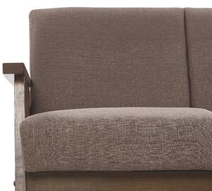 Retro sofa drewniana rama tapicerowana poliestrem kanapa dla 2 osób brąz Asnes Beliani