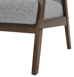 Retro fotel do salonu drewniana rama tapicerowany poliestrem szary Asnes Beliani