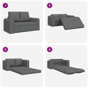 Sofa bed ciemnoszary 148 x 71 x 83 cm tkanina