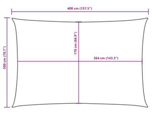 Prostokątny żagiel ogrodowy z tkaniny oxford, 2x4 m, beżowy