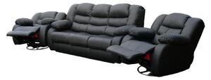 Komplet wypoczynkowy Borys: 3 os. sofa + 2 fotele Skóra naturalna