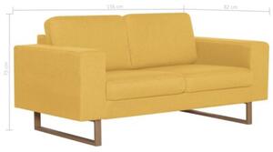 Sofa 2-osobowa, tapicerowana tkaninÄ , Å¼Ã³Åta